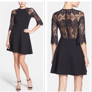 BB Dakota Yale Black Lace Skater Dress Size XS
